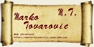 Marko Tovarović vizit kartica